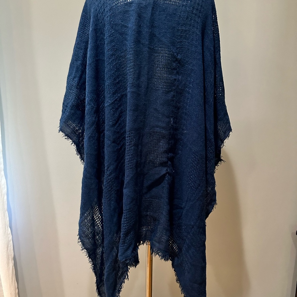 Blue scarf poncho - Picture 2 of 2